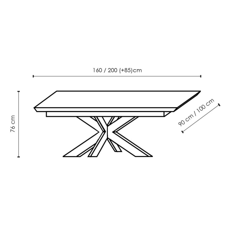 AZ-Tisch Emden 160/245+ Eiche