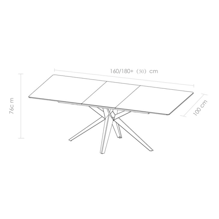 AZ-Tisch 180/ 230 Keramik ELEKTRO, White