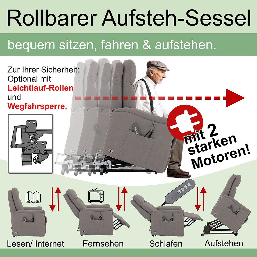 Sat, 2 Motoren +Lift/ VORZUGSTOFF Hab. taupe