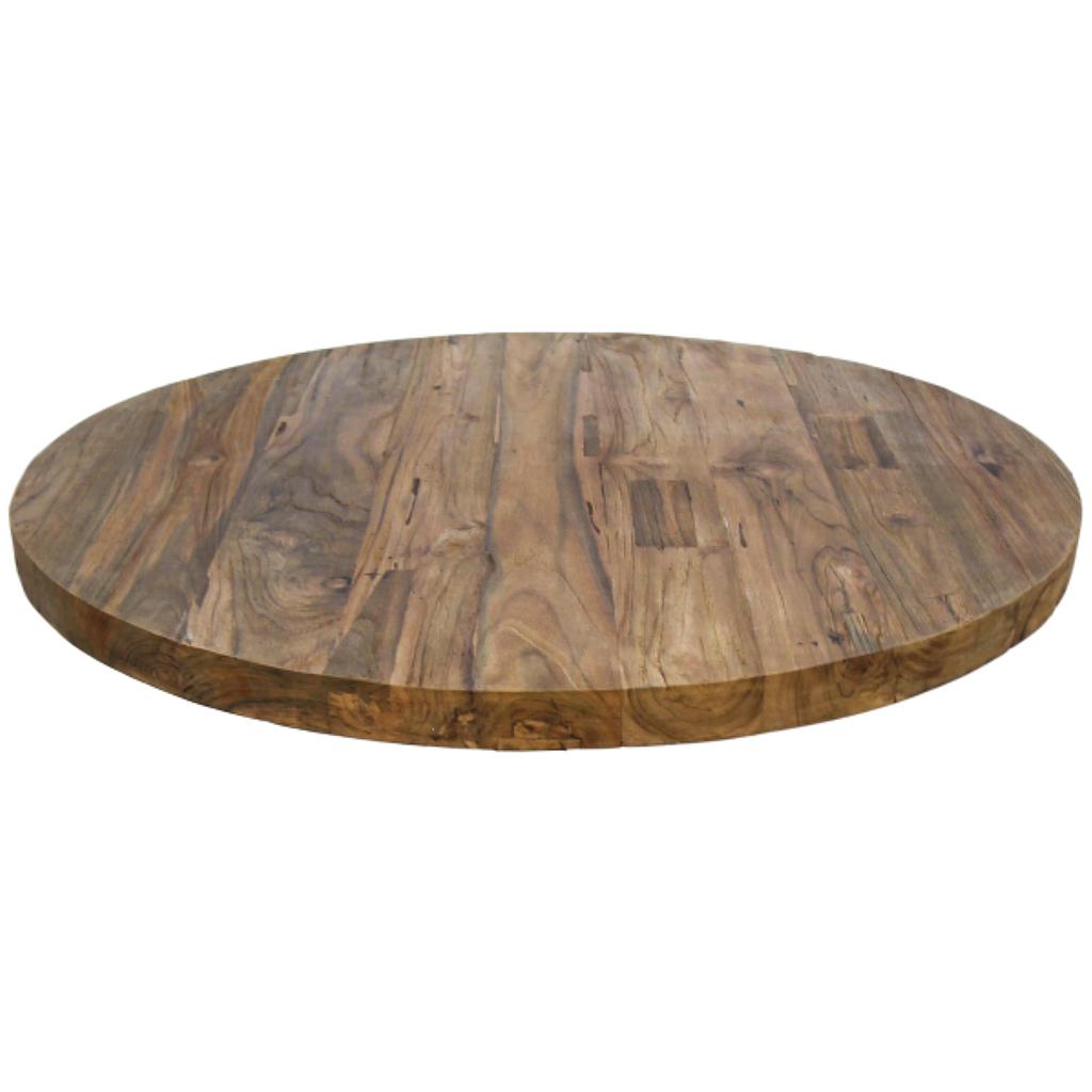 Natur-Tischplatte Altholz rund (grade Kante)