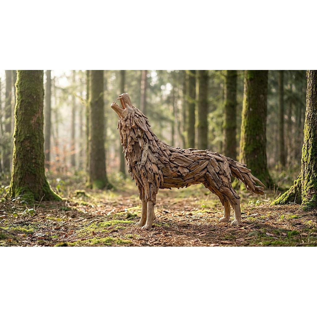 Merziger Wolf 110cm Wurzelholz