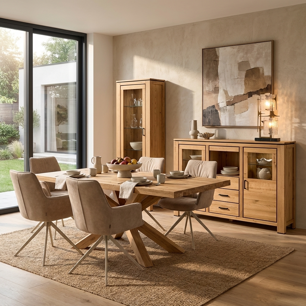 Maßtisch-4/6, 160+ Eiche MBS BK+S massiv