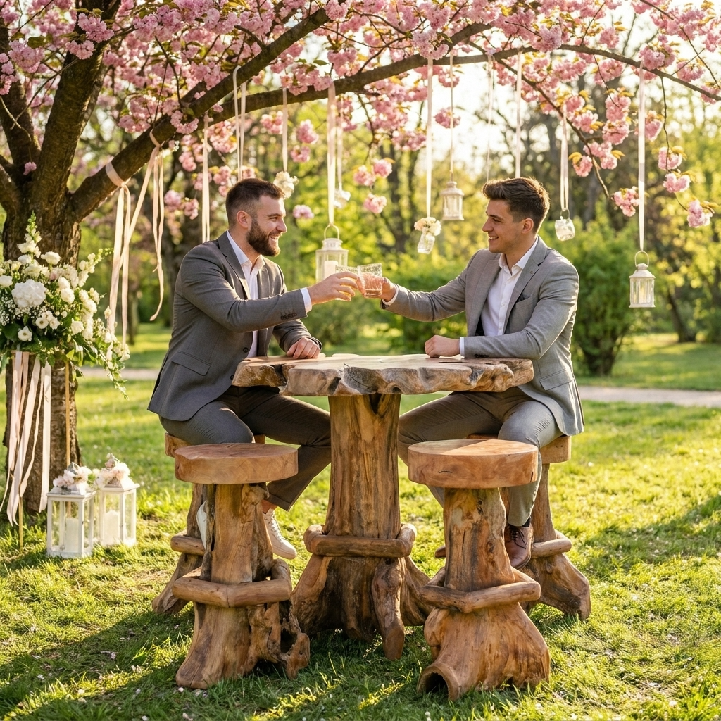 Barset 5-tlg. Wurzelholz