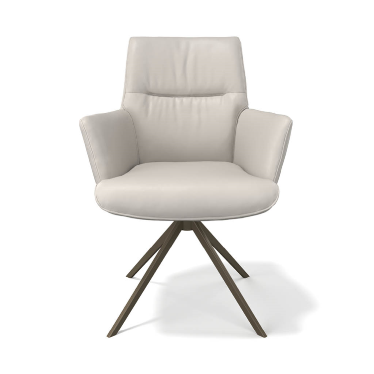 Saargau LEDER Creme/ Sitz Federkern