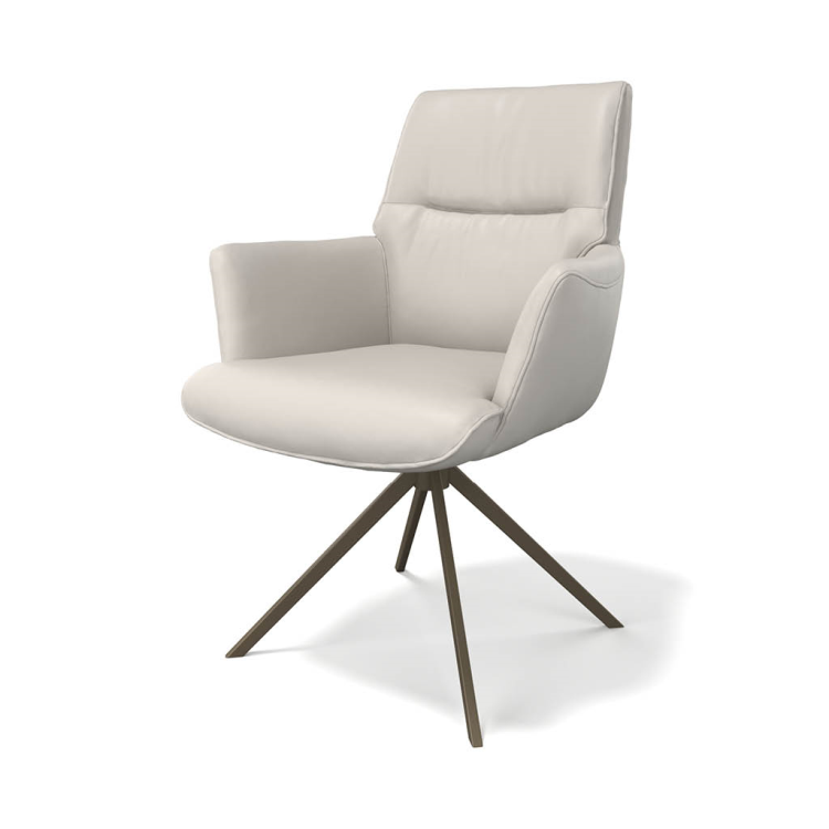 Saargau LEDER Creme/ Sitz Federkern