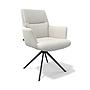 Floria-AL, beige Leder/ Sitz Federkern
