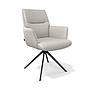 Floria-AL, beige Leder/ Sitz Federkern