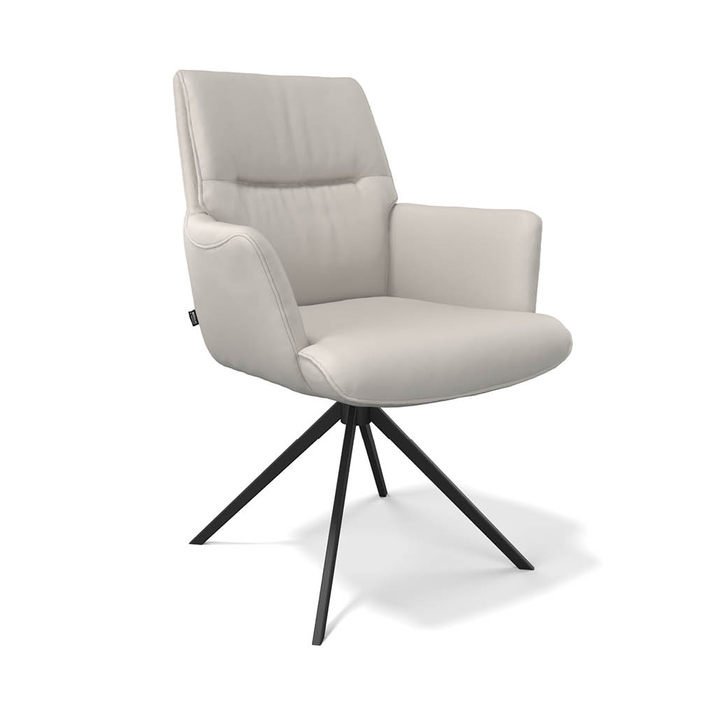 Floria-AL, beige Leder/ Sitz Federkern