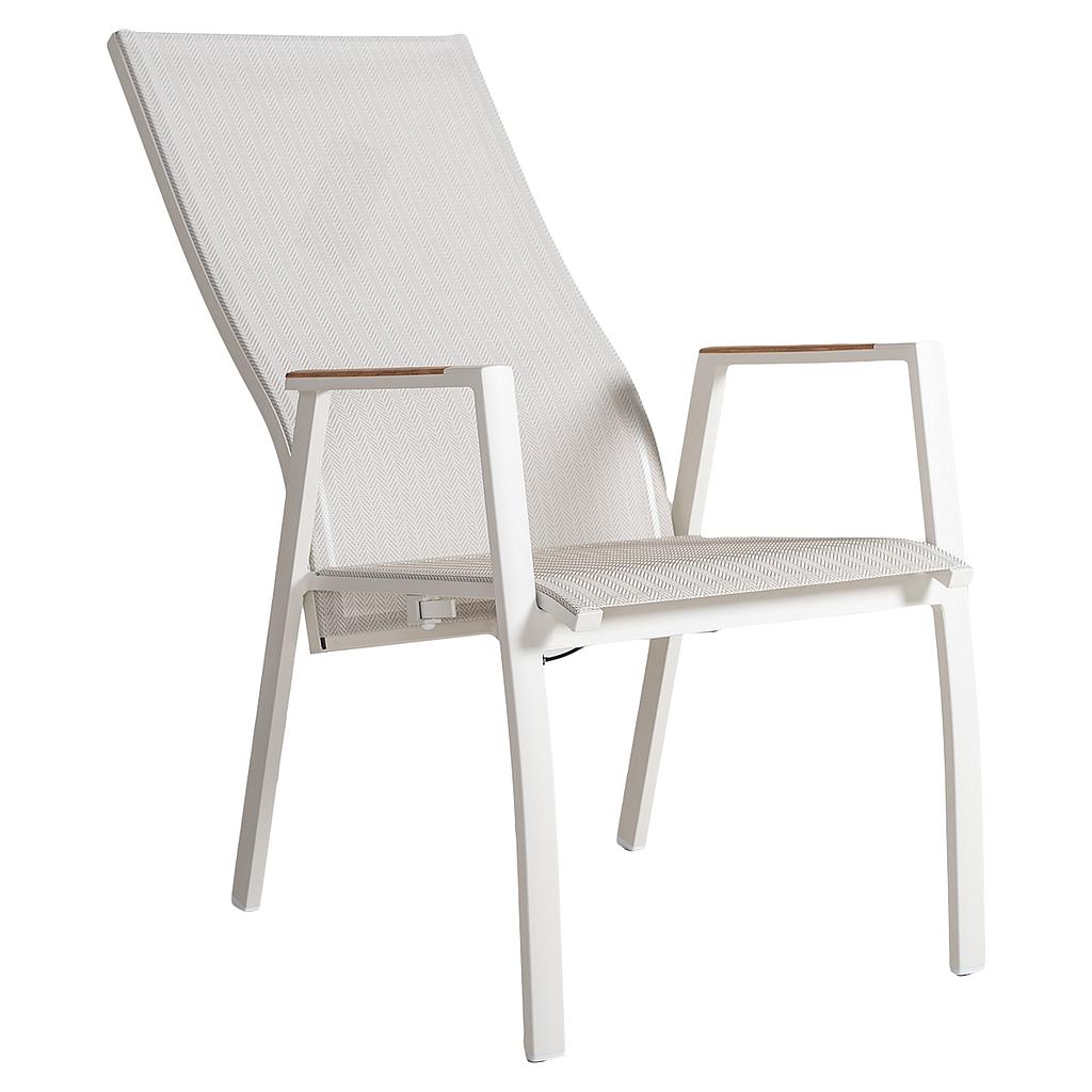 Dallas Pos.stuhl creme Teak-Arm