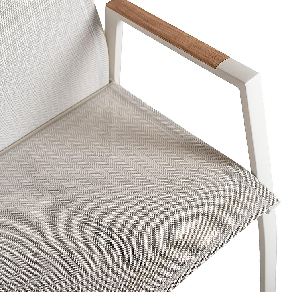 Dallas Pos.stuhl creme Teak-Arm