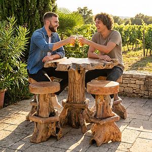 Barset 5-tlg. Wurzelholz