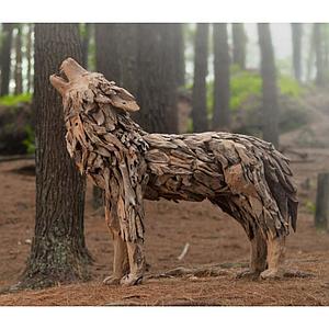 Merziger Wolf 110cm Wurzelholz