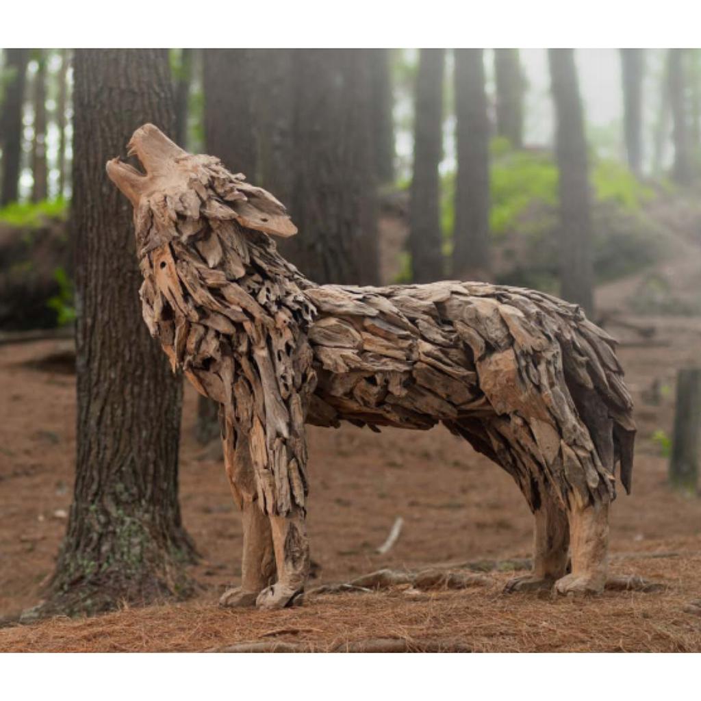 Merziger Wolf 110cm Wurzelholz