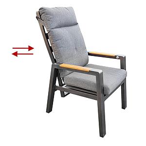 Palermo Positionsstuhl, grey, Teak-Arm