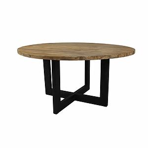 Maßtisch rund, ReTeak HSM, 4-Fuß