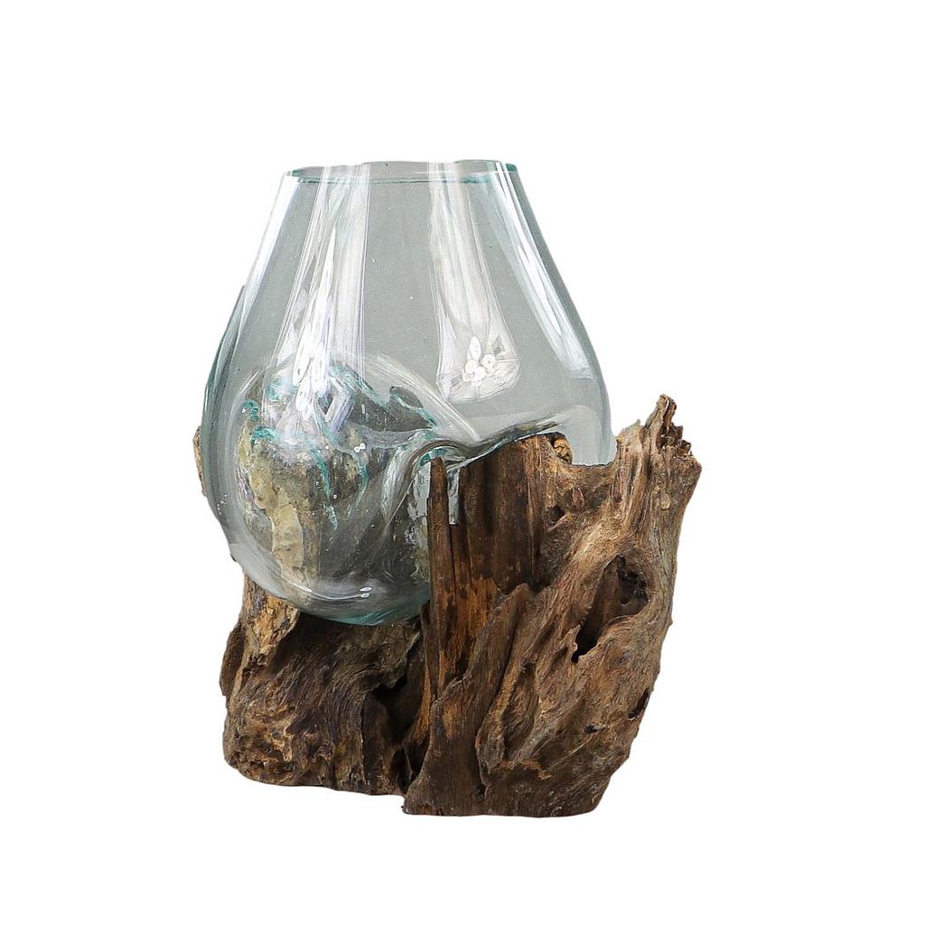 Windlicht/ Vase 30cm Wurzelholz
