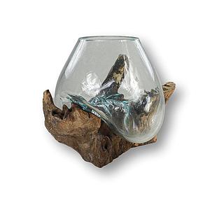 Windlicht/ Vase 25cm Wurzelholz