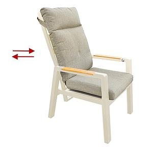 Palermo Positionsstuhl, cream, Teak-Arm