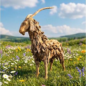 Ziege 120 Wurzelholz