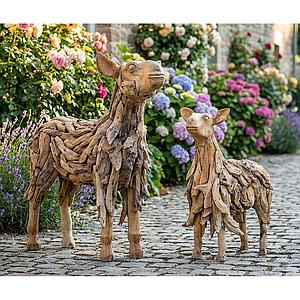 Mutter-Schaf 100cm, Wurzelholz