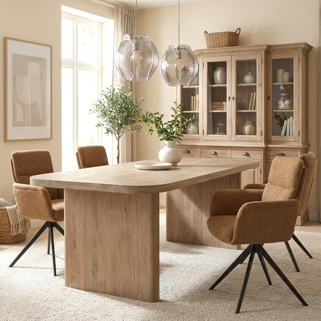Esstisch 220 ReTeak Burgund/ Bin