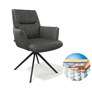 LEDER, Saargau-AL black Sitz Federkern