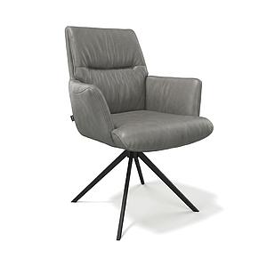 Flavia-AL, grau Leder/ Sitz Federkern