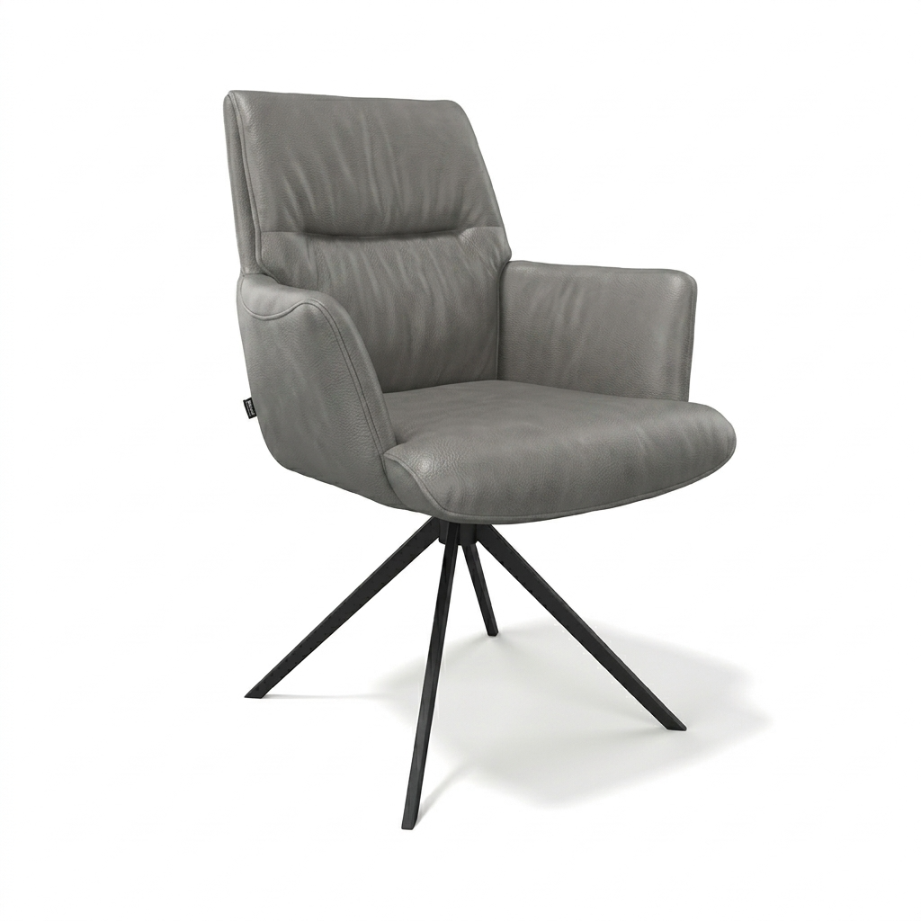 Flavia-AL, grau Leder/ Sitz Federkern