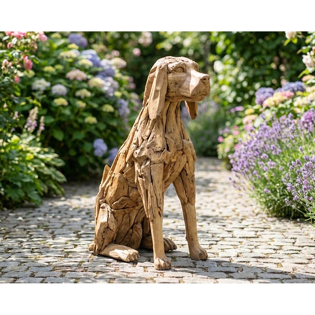 Dog "Sit" 100cm Wurzelholz