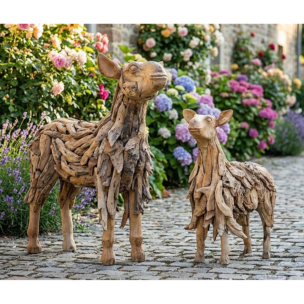 Lamm 60cm Wurzelholz