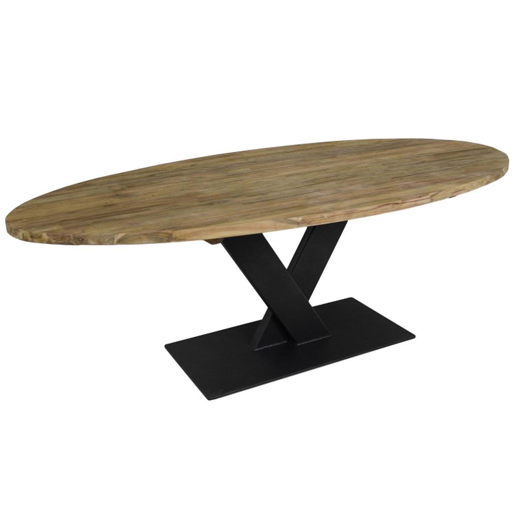 Maßtisch oval, ReTeak HSM, V-Mittelf.